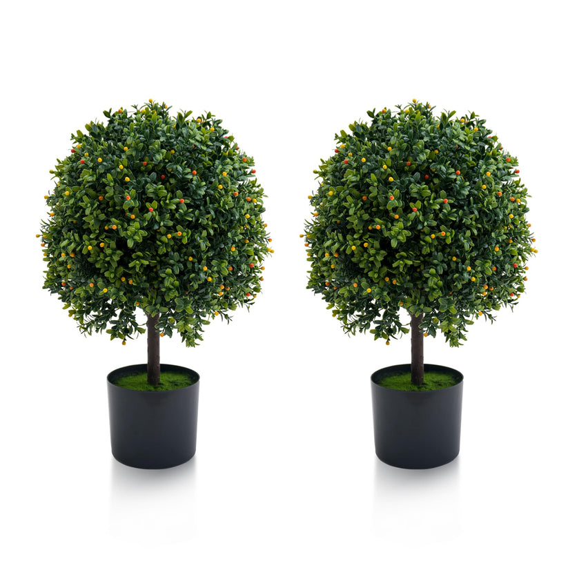 Arbre topiaire artificiel double boule effet buis réaliste