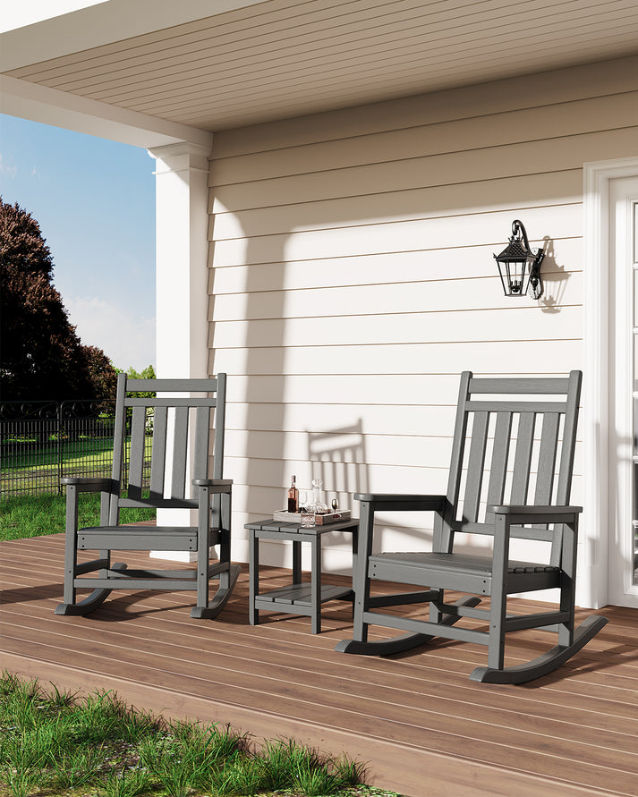 Table d’appoint extérieure Garvee grise pour terrasse et balcon