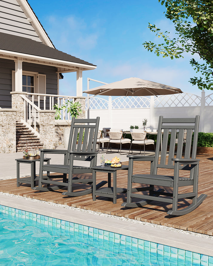 Table Adirondack grise Garvee pour jardin et piscine
